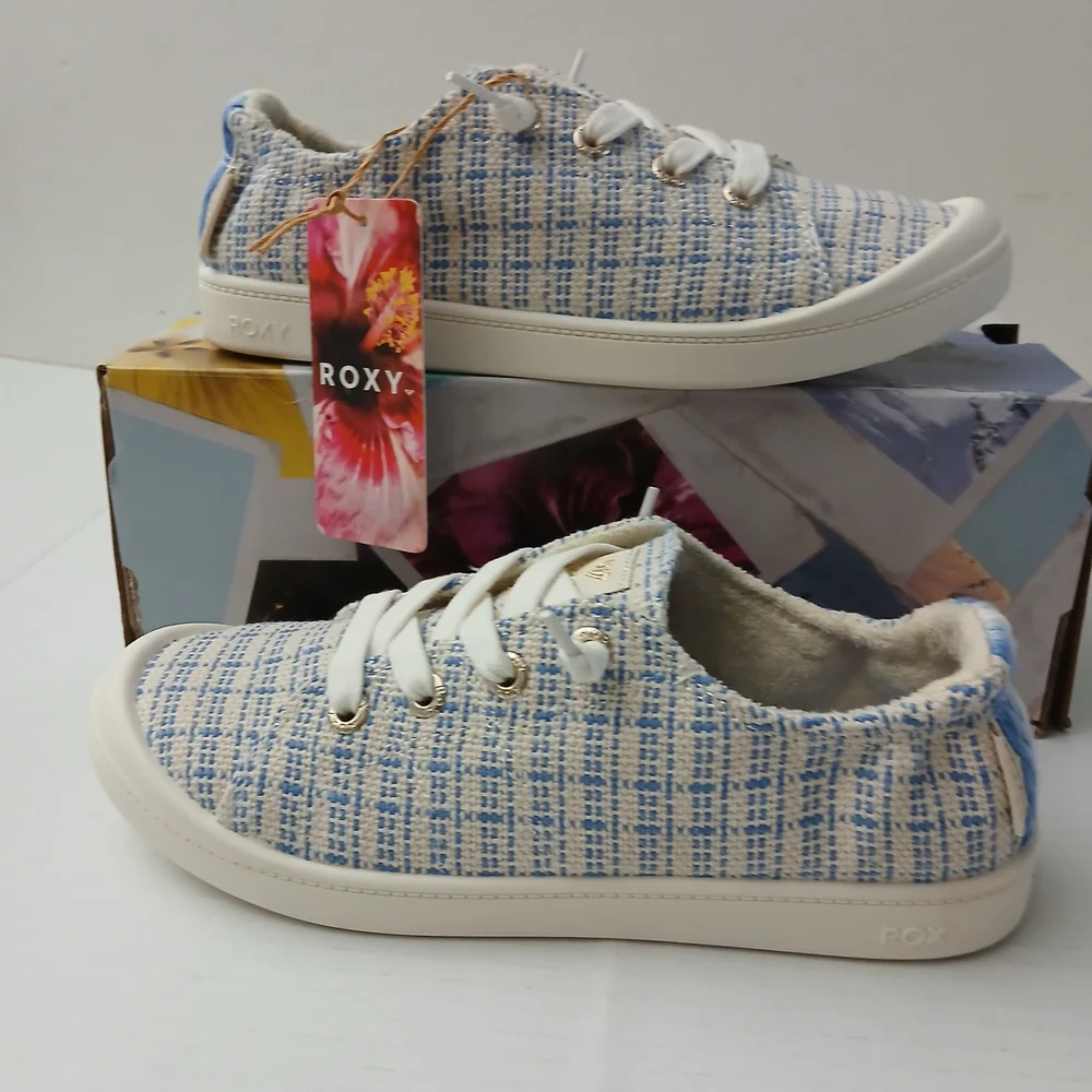 Roxy Kids Bayshore Plus- 405 Open Blue/Blue   Sneakers Size 6 New $40 - Picture 10 of 12